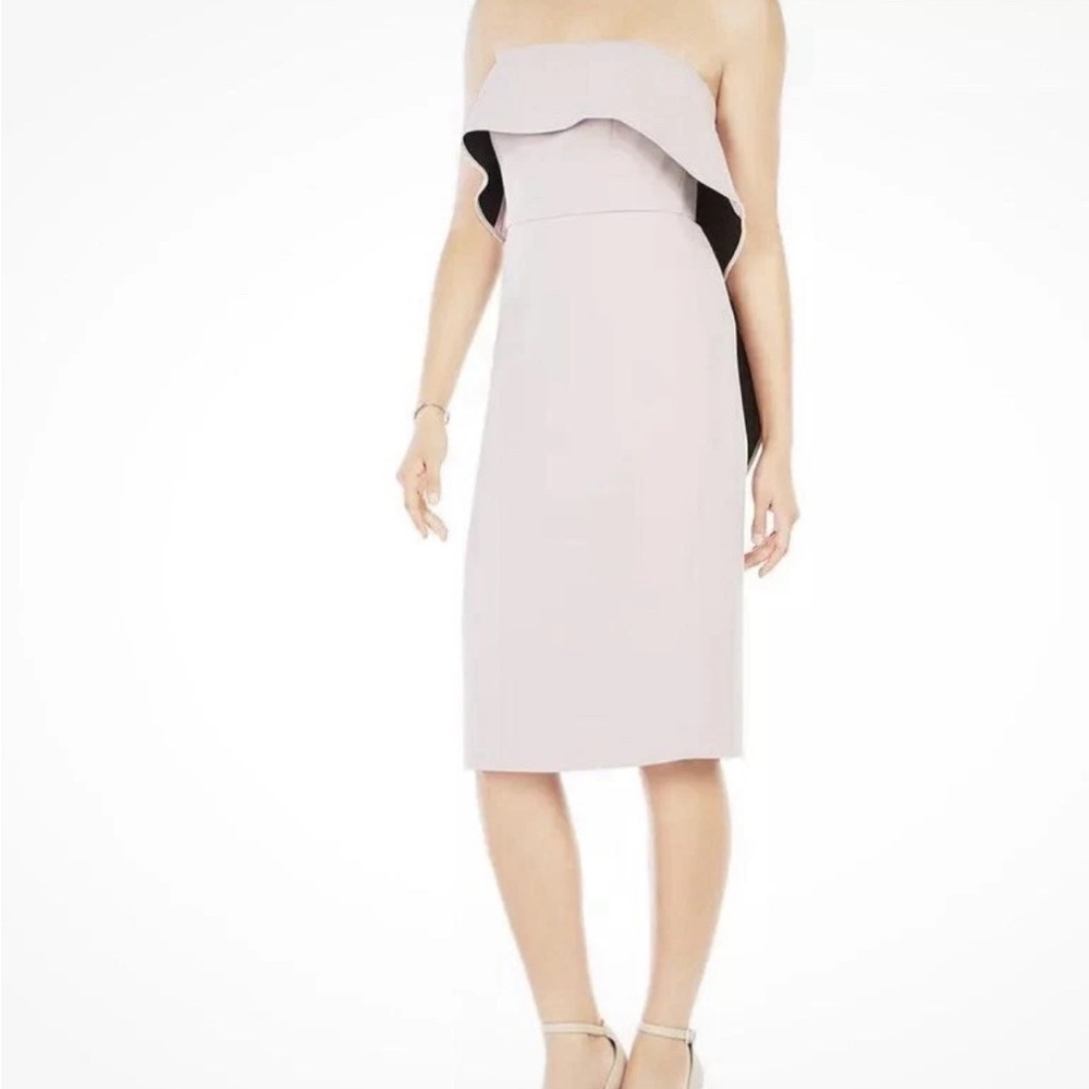 BCBGMaxAzria Pink Strapless Sheath Dress Cocktail